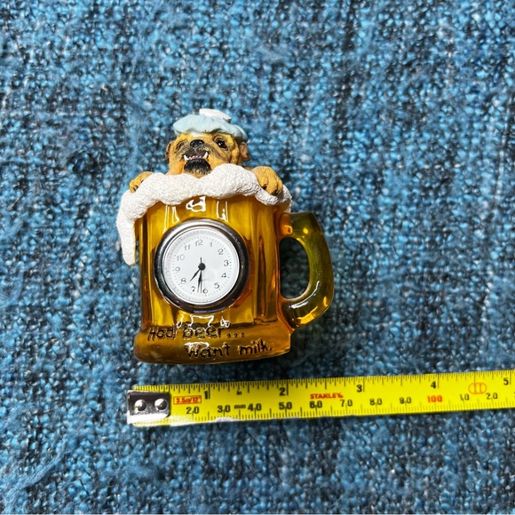 Zelda Wisdom 2006 Had Beer Want Milk Mini Clock Bulldog Figurine - Picture 10 of 10
